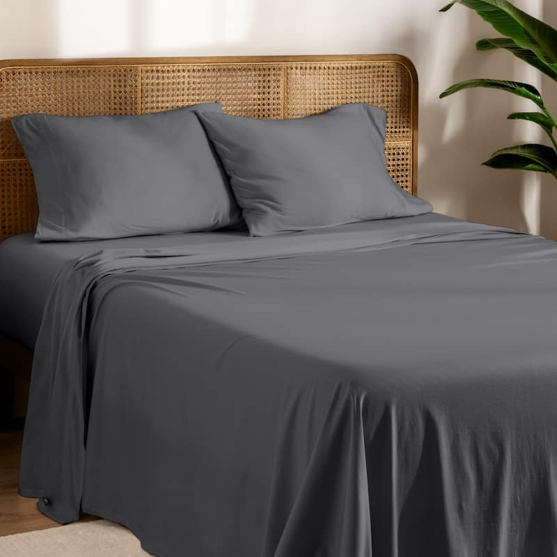 Bare Home Organic Cotton Jersey Sheet Set - King - Grey