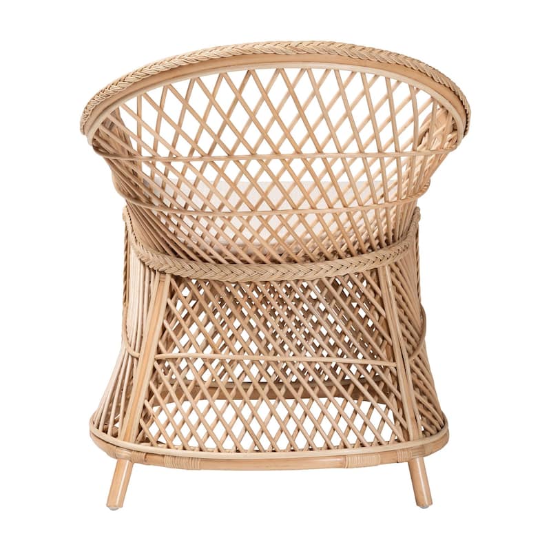 Casilda Bohemian Braided Rattan Arm Chair