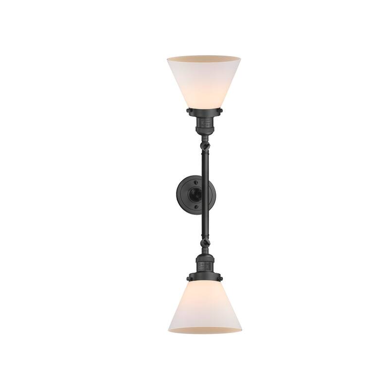 Innovations Lighting Large Cone 2 Light 23" Wide Bathroom Vanity Light - Oil Rubbed Bronze / Matte White