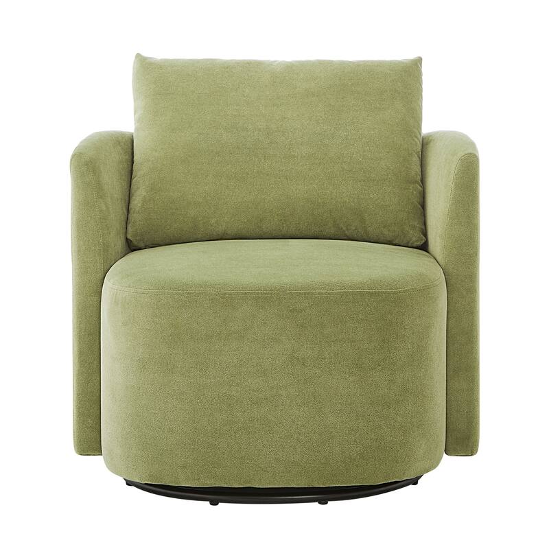 360° Swivel Chair, 29.9" Accent Barrel Armchair, Upholstered Swivel Sofa Chair with Curved Design