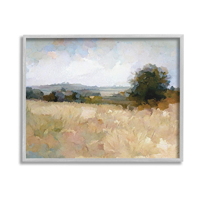 Stupell Beige Rural Field Framed Giclee Art Design By Gina Kelly