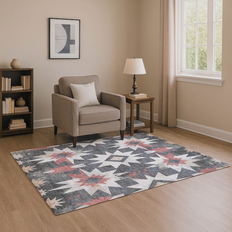 Premium Washable Super Soft Mayfield Rug - Charcoal - 5' x 7'6"