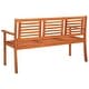preview thumbnail 3 of 7, vidaXL 3-Seater Patio Bench with Cushion 59.1" Solid Eucalyptus Wood - 59.1" x 23.6" x 35"