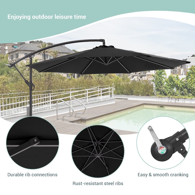 BONOSUKI 10ft Patio Umbrella,Hanging Market Umbrellas w/Tilt Adjustment
