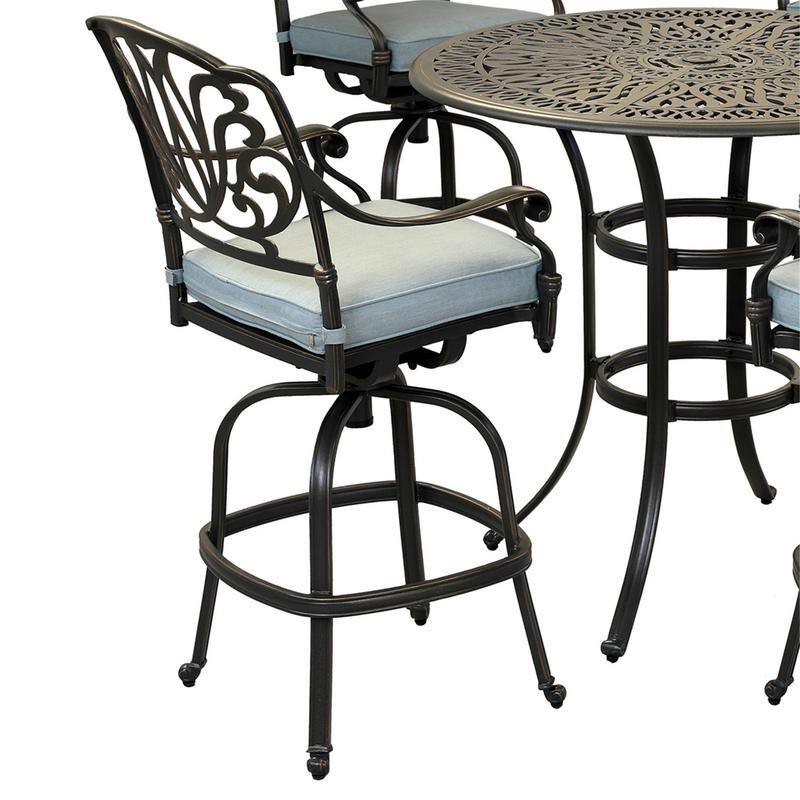 Saybrook Aluminum Swivel Bar Stool with Cushion (Set of 2)