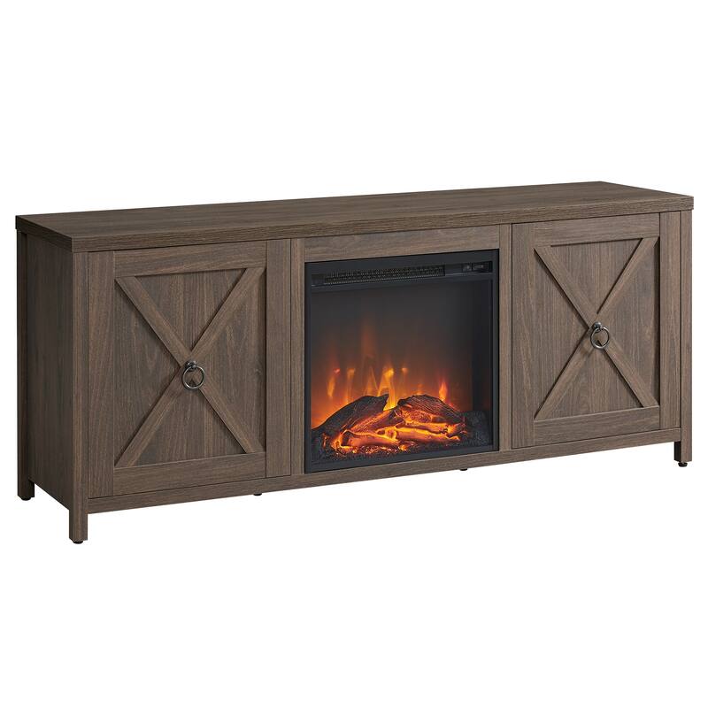 Granger 58" TV Stand with Log Fireplace Insert