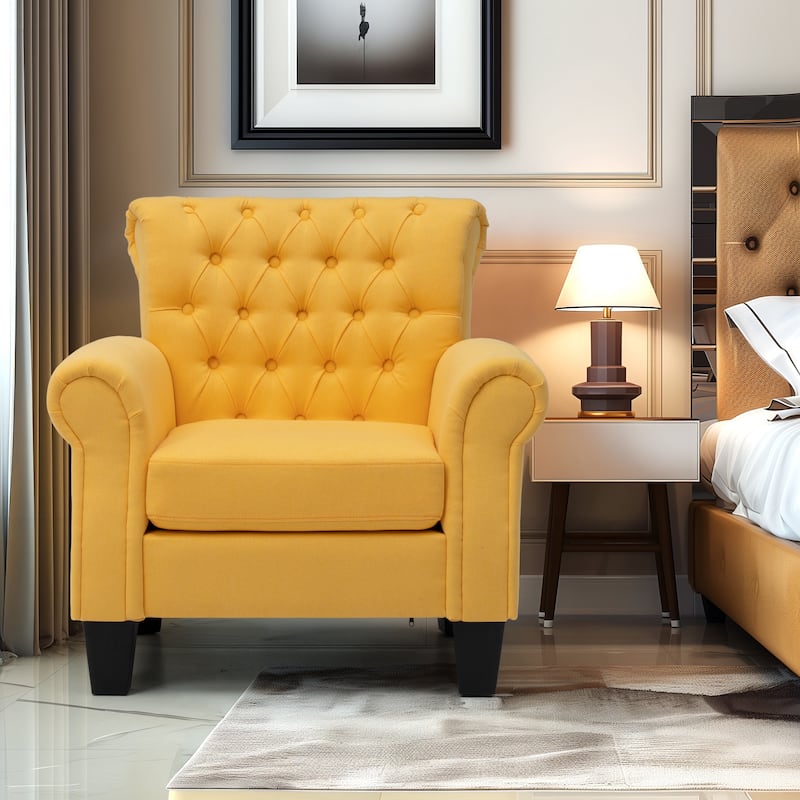 Pellebant Modern Accent Chair Club Armchair for Living Room - Yellow - 1PC