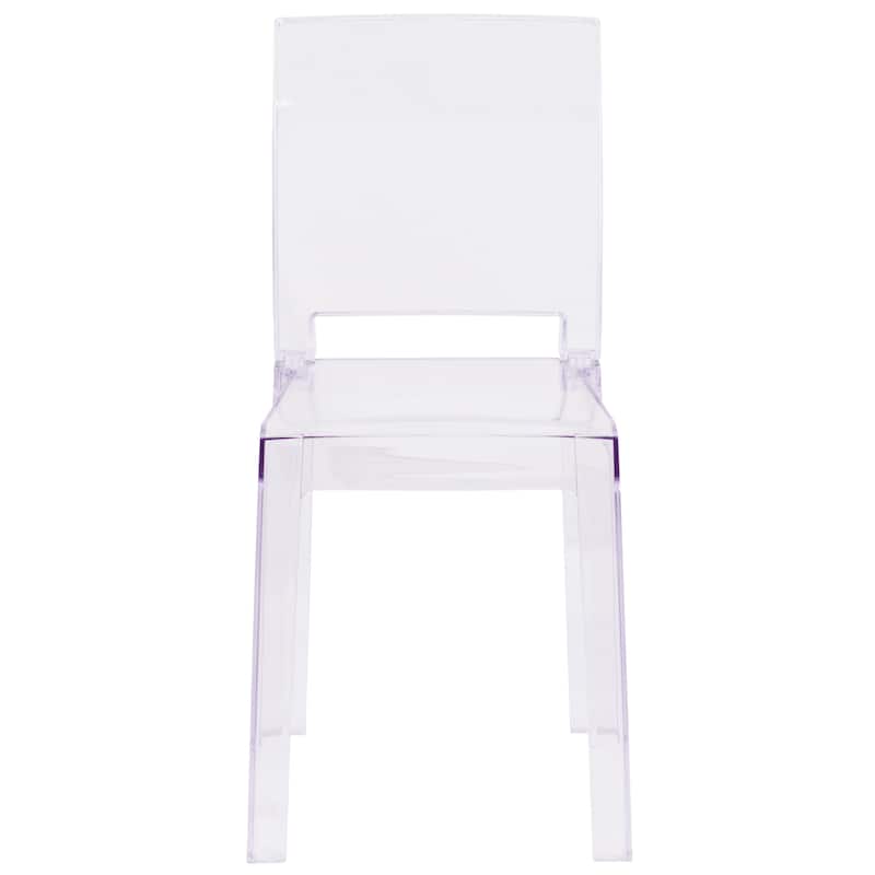 Chair with Square Back in Transparent Crystal - Wedding Chairs - 15.75"W x 19.5"D x 32.5"H