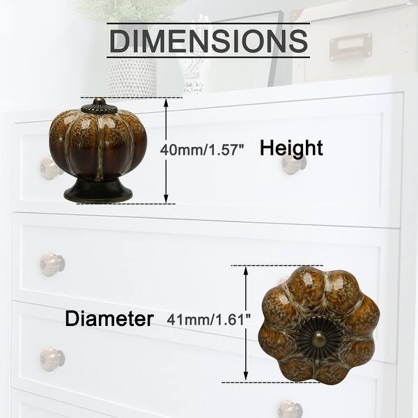 Shop 8pcs Ceramic Knobs Vintage Knob Drawer Pumpkin Shaped Pull