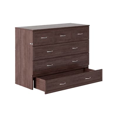 Full Solid Wood Murphy Bed Chest - Space Saving Bed with Storage - Seaside Serenity