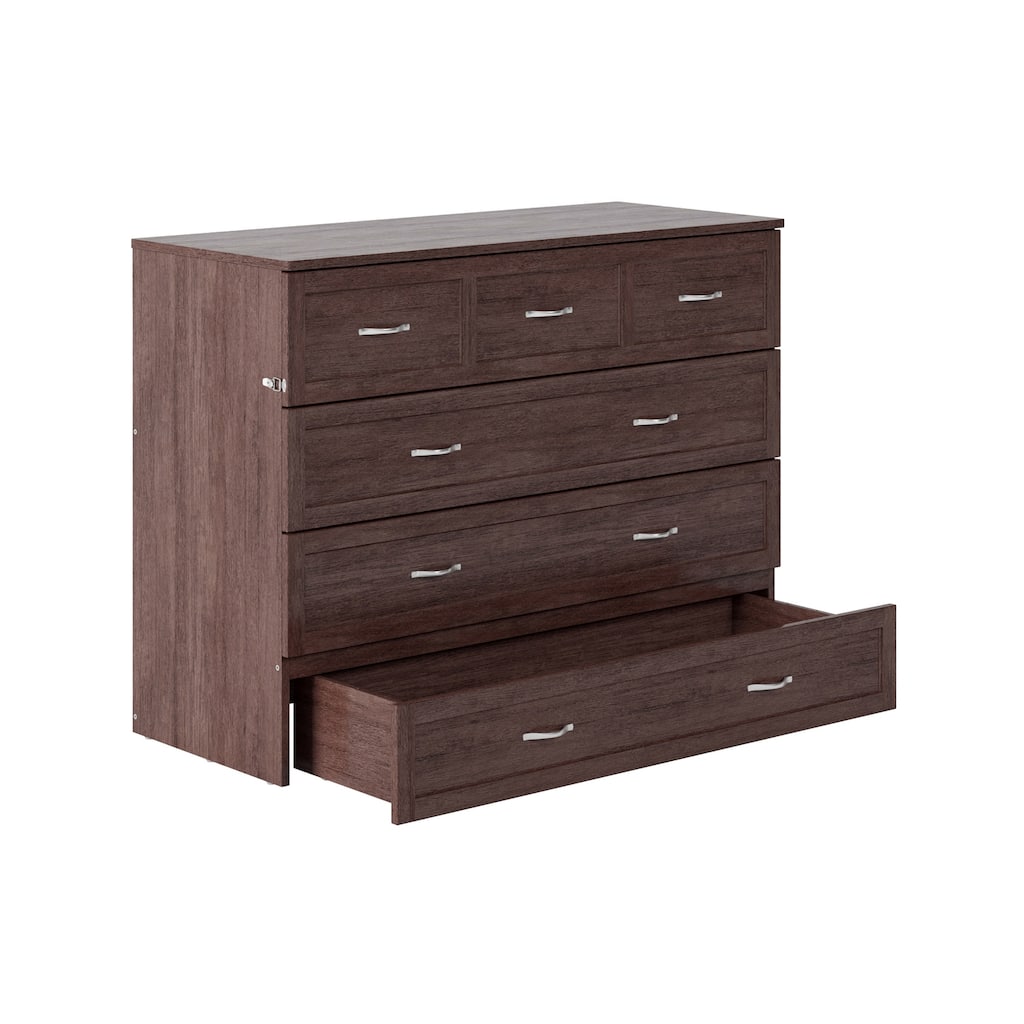 Full Solid Wood Murphy Bed Chest - Space Saving Bed with Storage - Seaside Serenity