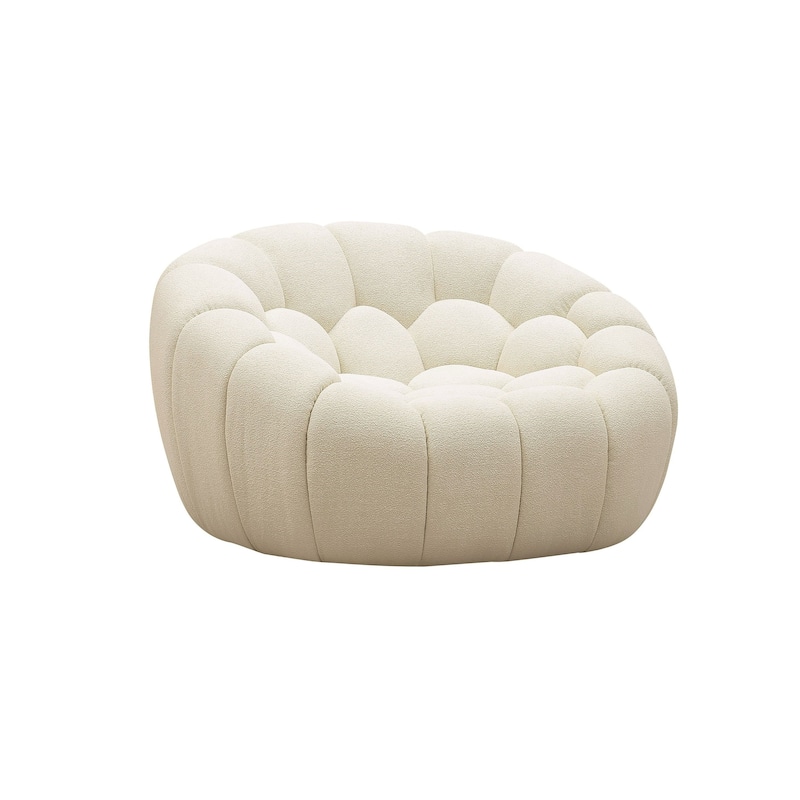 Divani Casa Yolonda Modern Curved Off-White Fabric Chair
