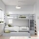 preview thumbnail 1 of 7, Wooden Twin over Twin Storage Bunk Bed with Trundle and Staircase, Grey Grey
