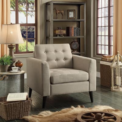 Grana Tufted Buttons Foam-padded Armchair, Loveseat in Multiple Colors