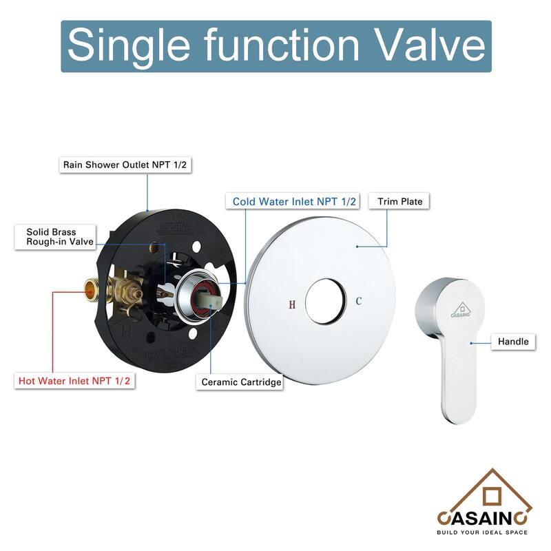 Single-Handle 1-Spray Pattern 10 in. with 1.8 GPM Wall Mount Square Shower Faucet - 9 inch