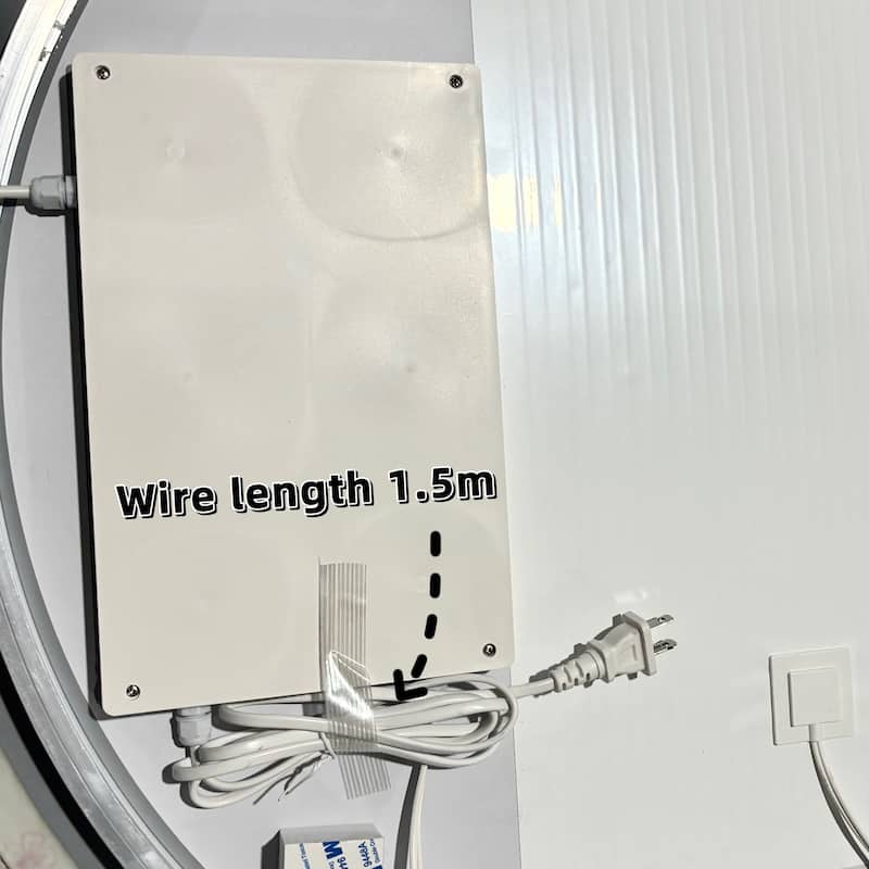 Anti-Fog LED Bathroom Mirror - Modern Straight-Edged, 3 Color Dimmable, Wall Mount - Silver