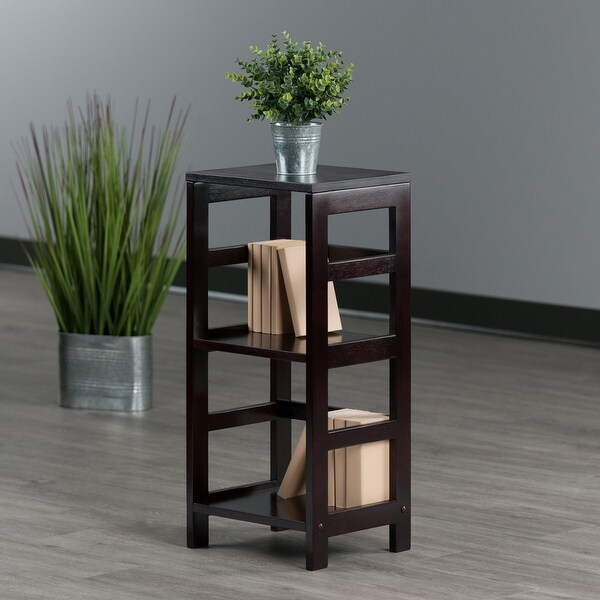 trestle bookcase espresso
