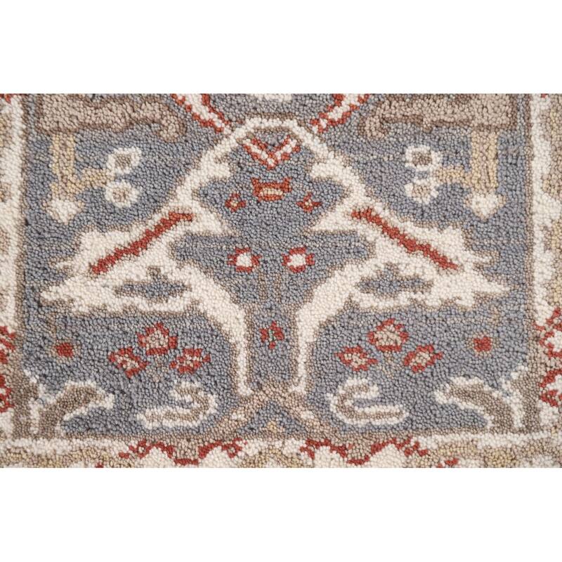 Transitional Oushak Style Area Rug Handmade Wool Carpet - 2'0"x 3'0"