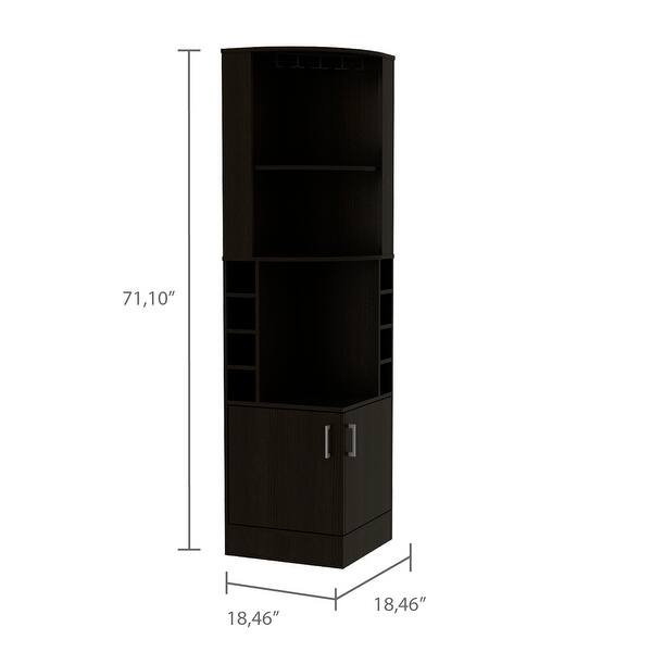 dimension image slide 4 of 9, TUHOME Syrah Space Efficient Corner Bar Cabinet with 2-Doors
