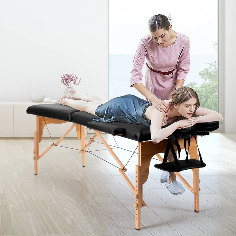 Costway 84''L Portable Massage Table Adjustable Facial Spa Bed Tattoo