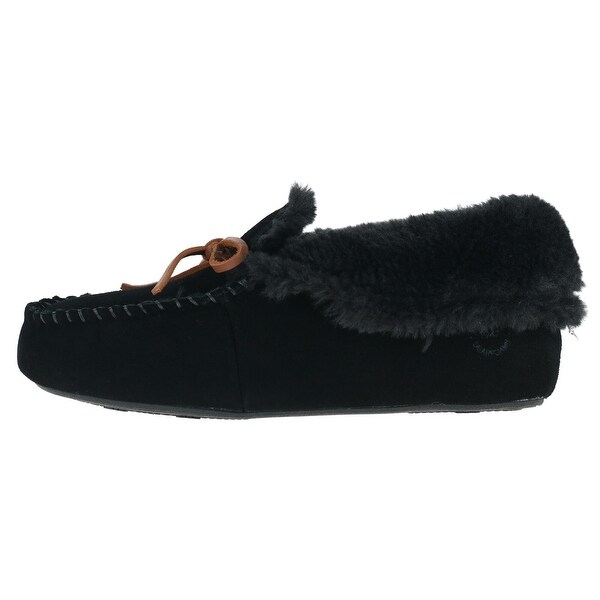 New Dearfoams Women/'s Genuine Suede Bootie Slipper