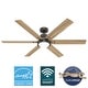 preview thumbnail 2 of 19, Hunter Wi-Fi Gravity Windmill Ceiling Fan w/LED Light Kit and Handheld Remote - Rustic, Transitional - SMART FAN! ENERGY STAR!
