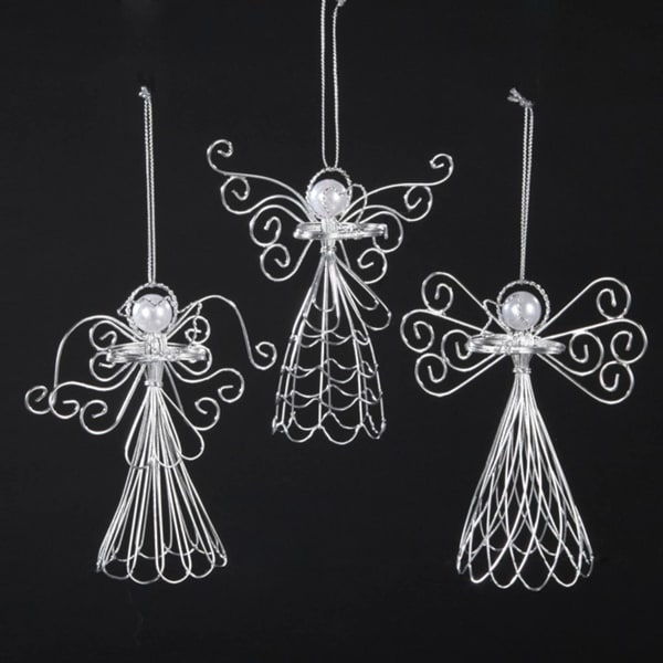 Club Pack of 12 Seasons of Elegance Wire and Pearl Angel Christmas Ornaments 5". Opens flyout.