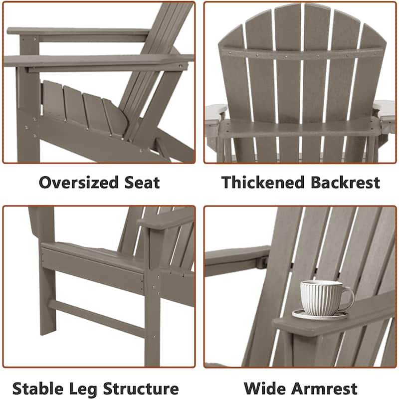 Outdoor Classic Recycled Plastic Adirondack Chair,set of 4 - N/A