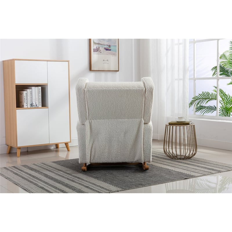 Living Room Comfortable Rocking Chair Accent Chair, White Teddy - Bed ...
