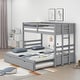 preview thumbnail 4 of 7, Gray Twin over Pull-Out Bunk Bed with Twin Size Trundle