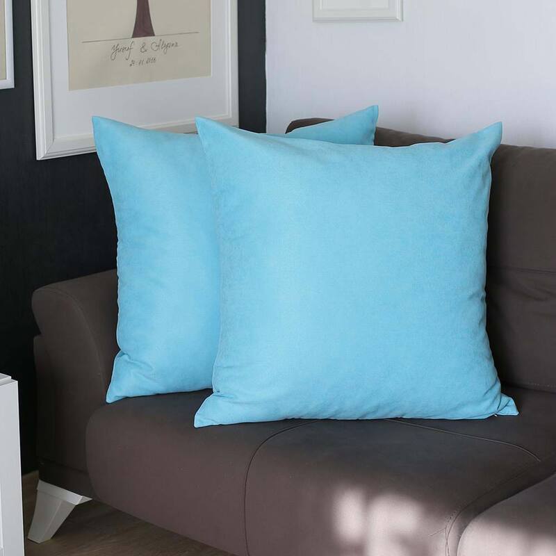 Honey Set of 2 Decorative Throw Pillow Cover Solid Color - 26" x 26" - Sky Blue