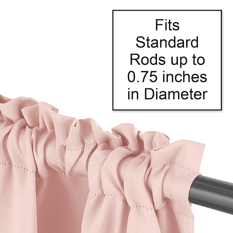 Sweet Jojo Designs Solid Color Blush Pink Shabby Chic Ruffle Harper Collection Window Curtain Valance - 54in. x 15in.