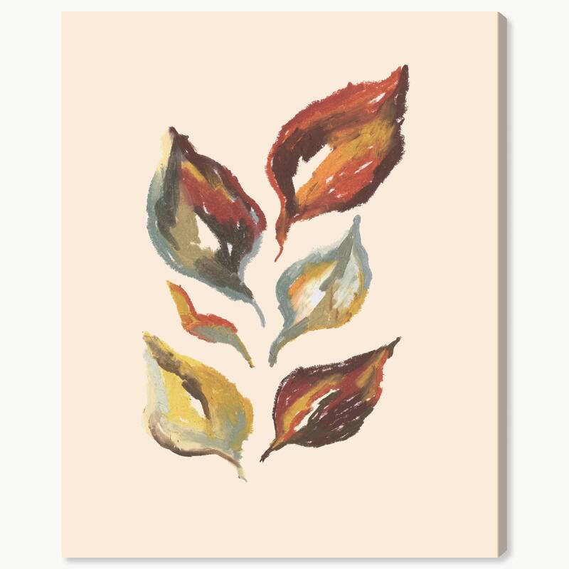 Wynwood Studio Canvas Floral and Botanical Rusty Texture Leaves Brown Rustic Wall Art Canvas Print