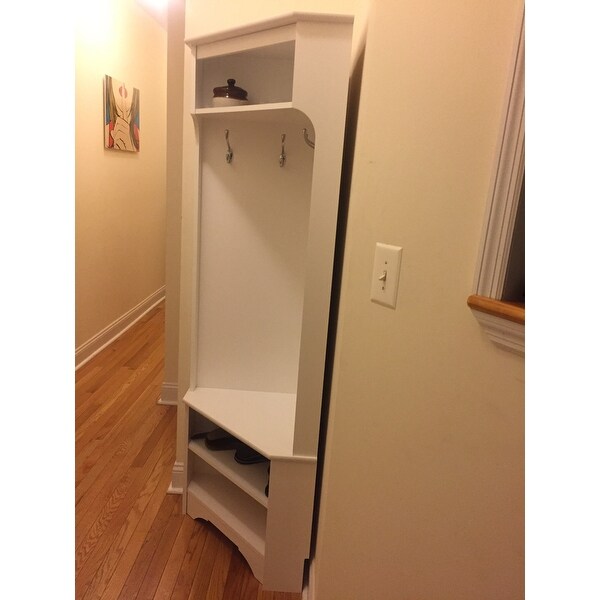 Top Product Reviews For Prepac Winslow White Corner Hall Tree 13555046 Overstock
