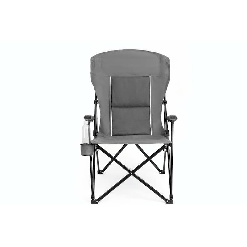 Portable Folding Lounge Chair with Cup Holder - Breathable & Durable