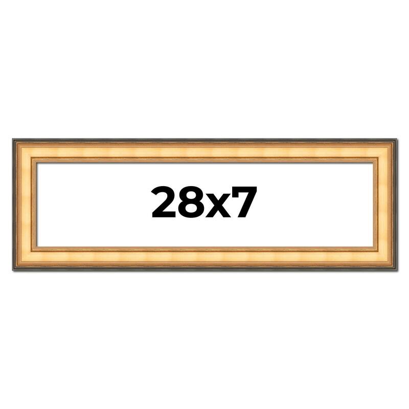 28x7 Frame Gold Plein Aire Solid Wood Picture Frame Width 2 Inches |