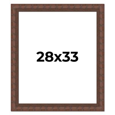28x33 Frame Pewter Solid Wood Picture Frame Width 1.625 Inches | Interior Frame Depth 0.6875 Inches