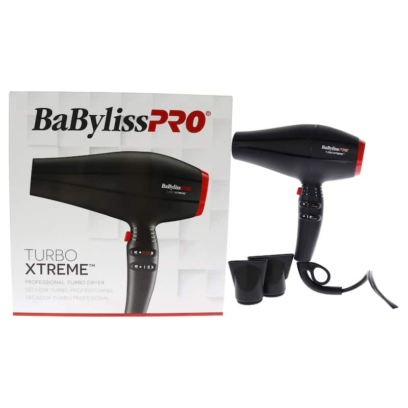 Turbo Extreme Hair Dryer - BAB9400UC - Black-Red 1Pc by BaBylissPRO for Unisex