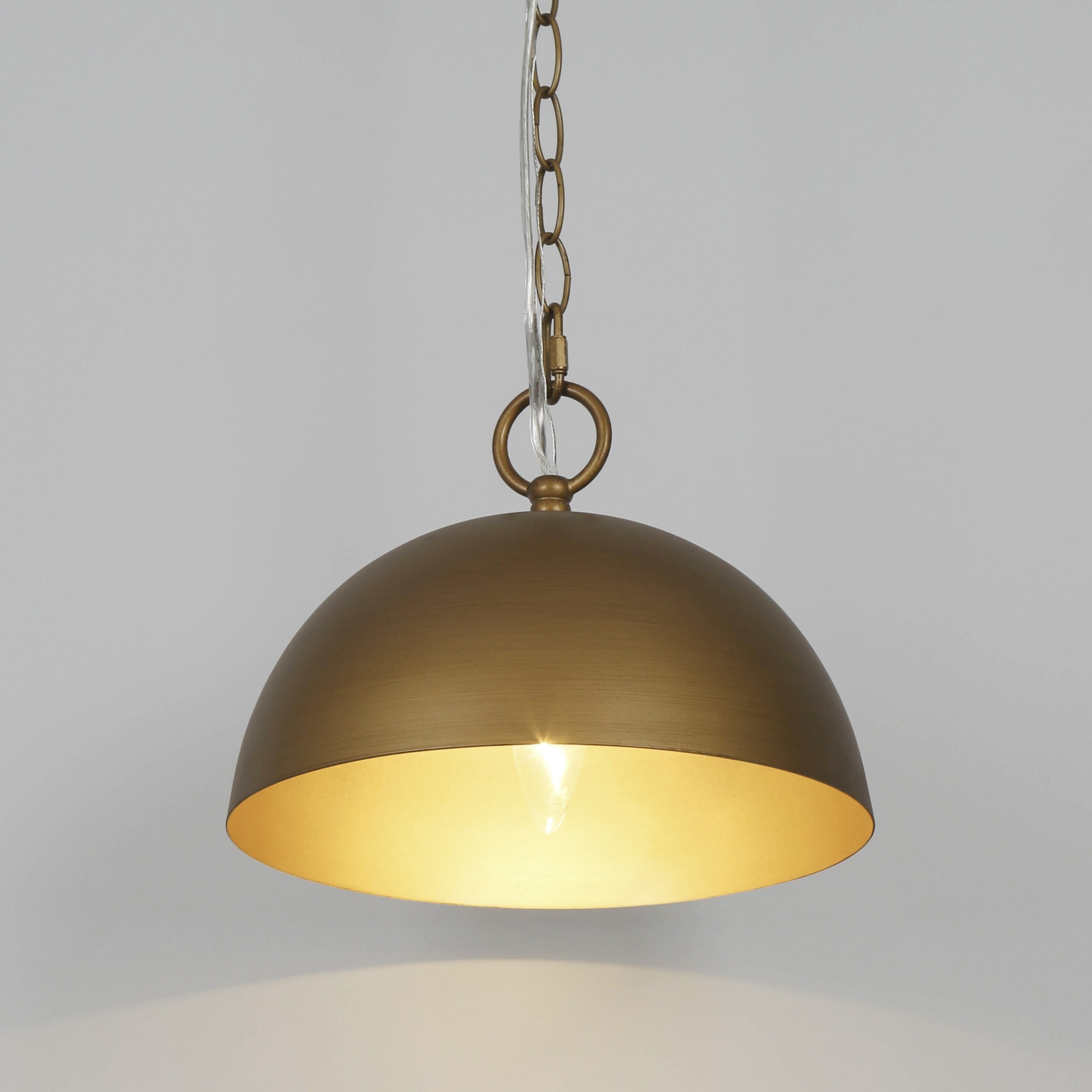 Mid-century Modern Brushed Brass Dome Barn Kitchen Island