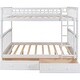 preview thumbnail 8 of 16, Contemporary Style Full over Full Bunk Bed with Drawers, Convertible Beds