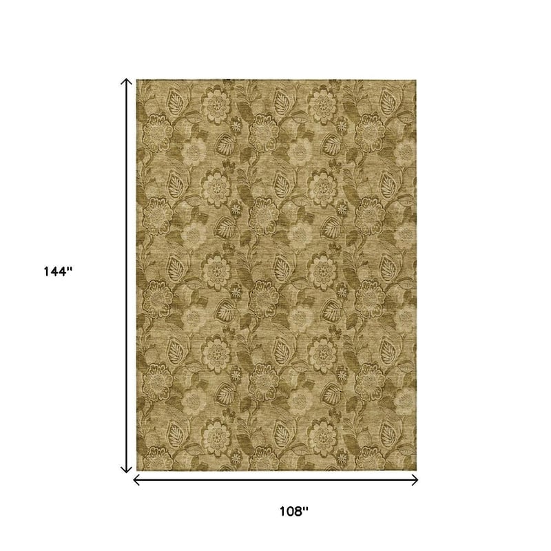 HomeRoots Floral Transitional Rectangle Outdoor Rug