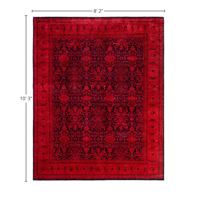 Overdyed One-of-a-Kind Hand-Knotted Area Rug - Pink - 8' 2" x 10' 3"