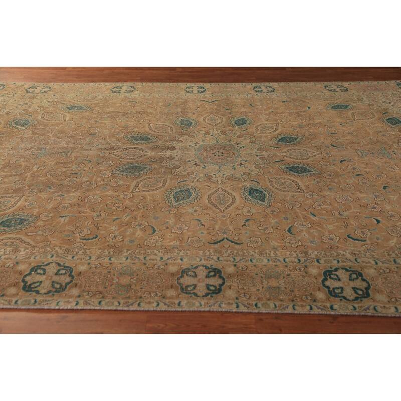 Tabriz Persian Vintage Area Rug Hand-Knotted Wool Carpet - 9'0" x 12'4"