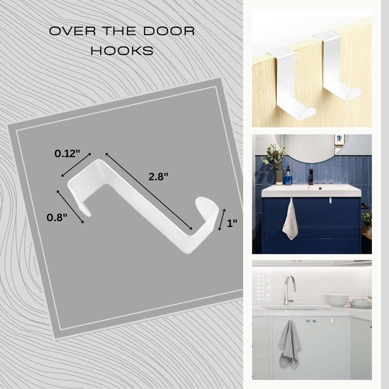 2 Stainless Steel Over the Door Hooks Space Saver Organizer 2 Pack