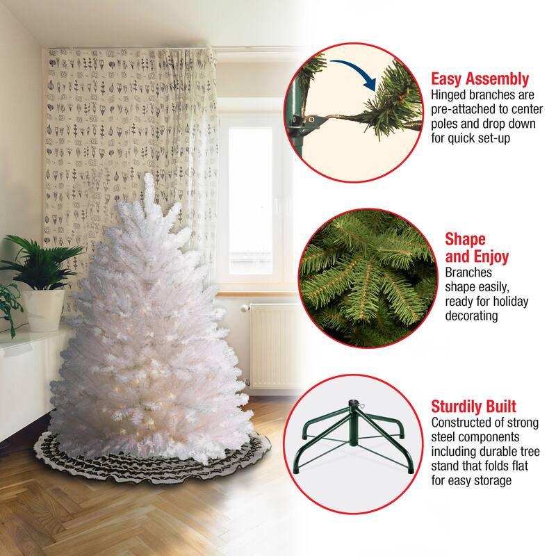 National Tree Company 4.5 ft. Dunhill White Fir Tree with Clear Lights - 4.5 Foot