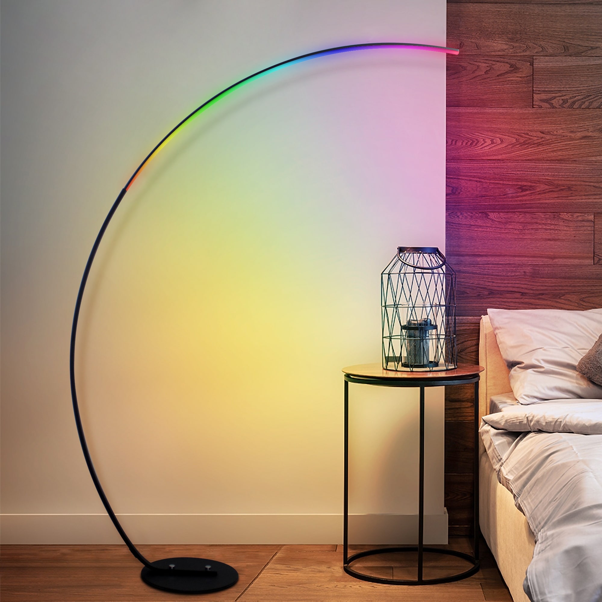 LED RGB Arched Floor Lamp Curved Colorful Lamp 66.9x12.6in Bed Bath   Beyond 34443377