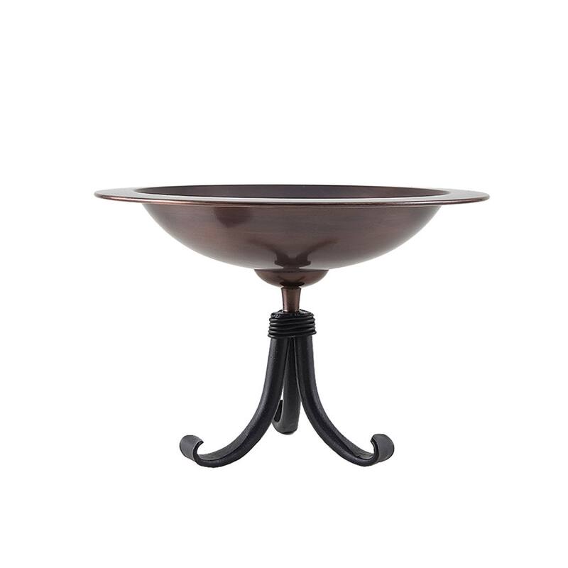 Achla Designs Classic II Birdbath w/Tripod Stand, 12.75 Inch Diameter, Antique Copper