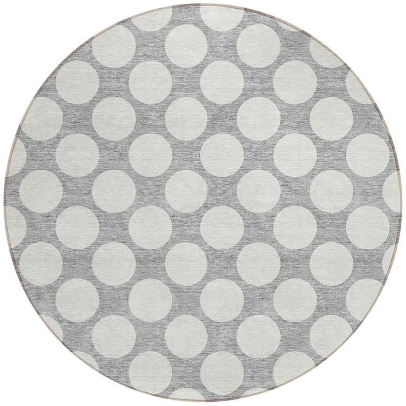 HomeRoots Polka Dot Transitional Rectangle Outdoor Rug