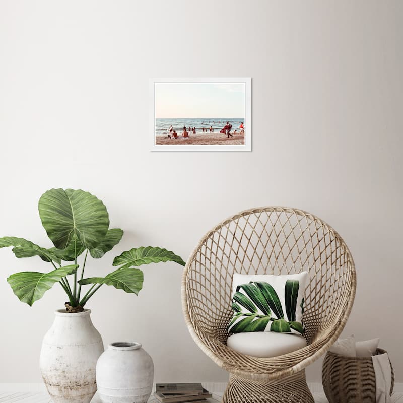Wynwood Studio Prints Nautical and Coastal Beach Daytime Blue and Nautical & Coastal Wall Art Canvas Print - White
