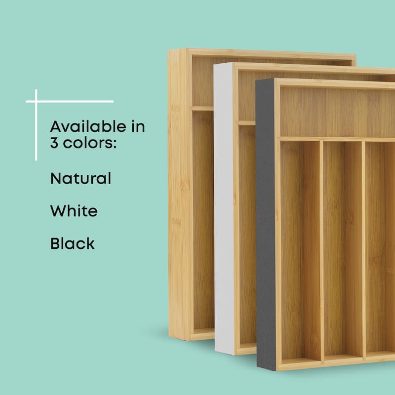 JoyJolt 7 Compartment Bamboo Drawer Organizer